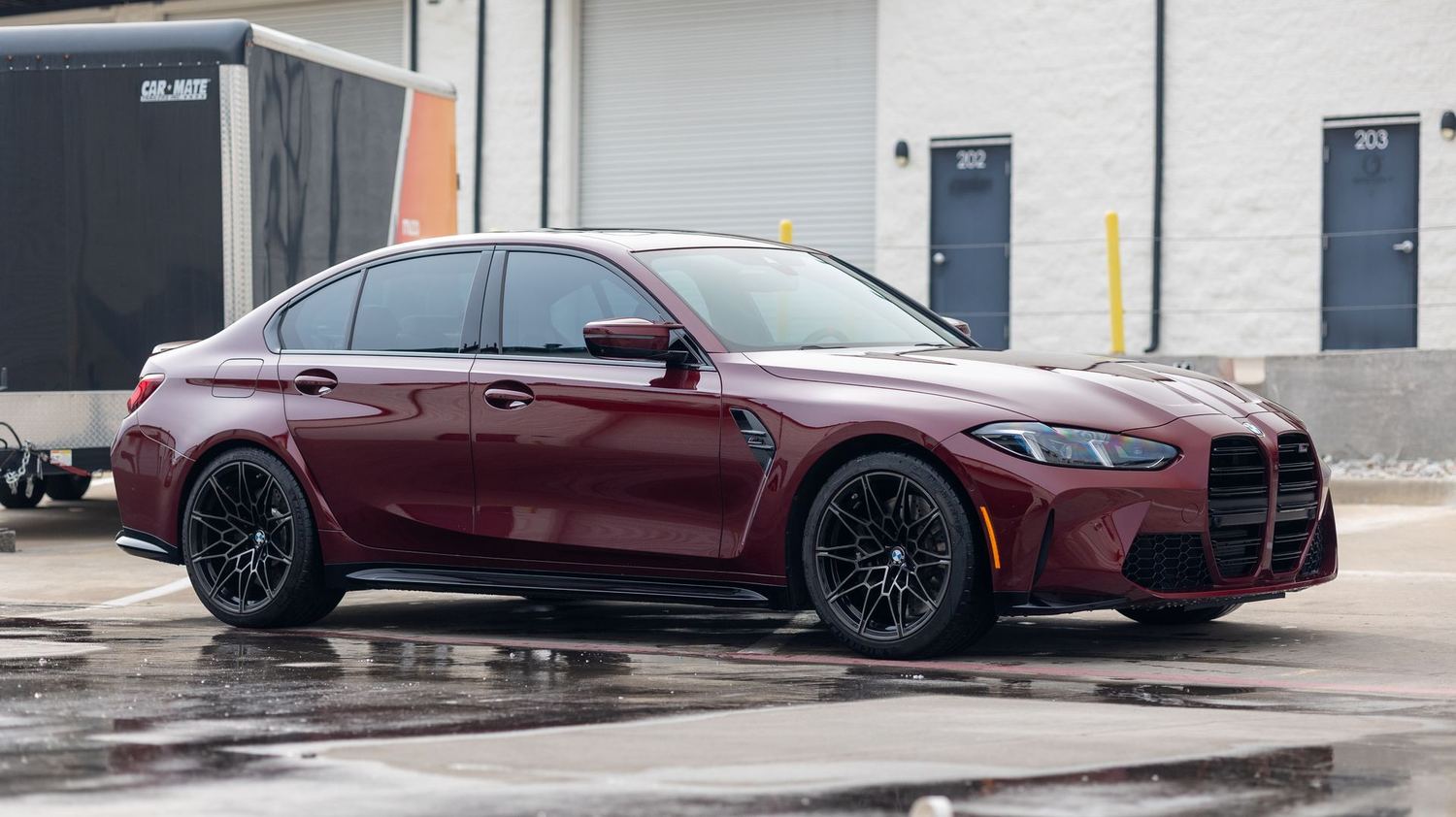 Aventurine Red G80 BMW M3 — Full PPF & Ceramic Coating in Plano, TX &mdash; Humble Crew Auto Spa, Plano TX