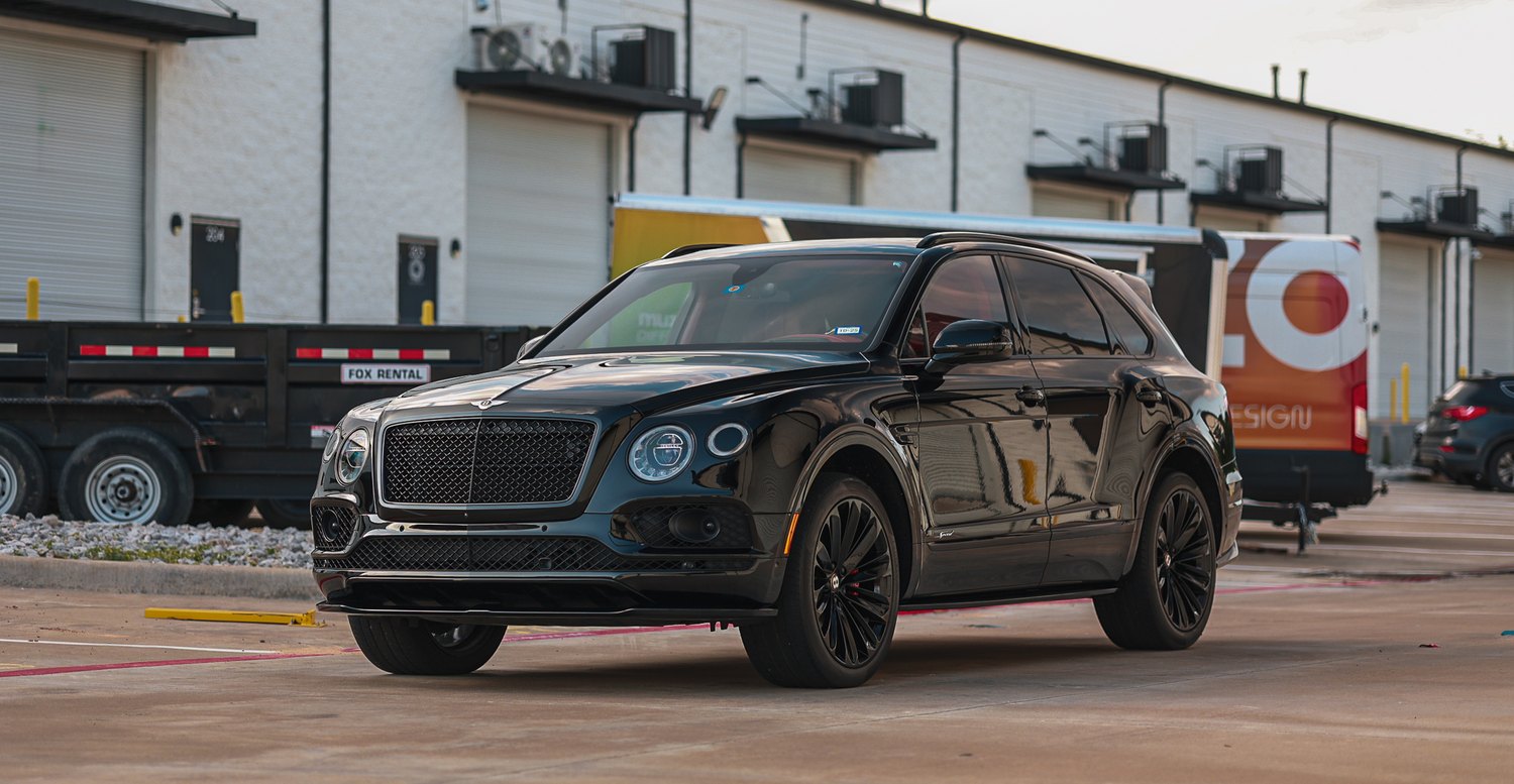 Black Bentley Bentayga Speed after paint correction and ceramic coating in Plano, TX