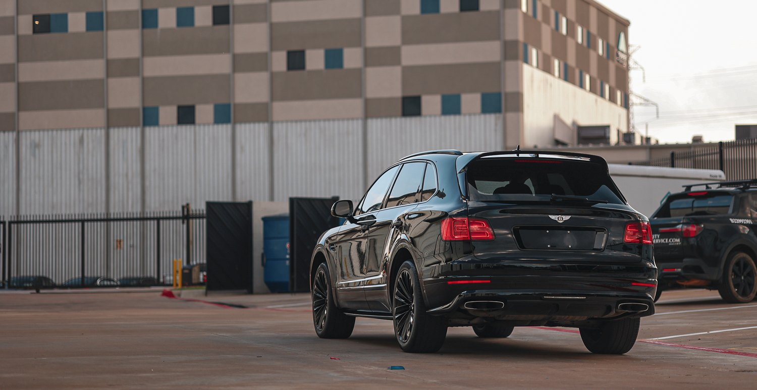 Black Bentley Bentayga Speed after paint correction and ceramic coating in Plano, TX