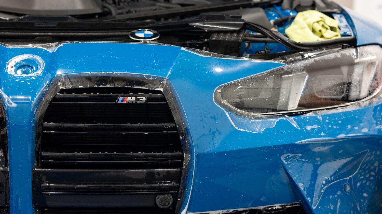 BMW M3 Competition in Laguna Seca Blue: A Closer Look at a Front Bumper PPF Install — Humble Crew Auto Spa, Plano TX