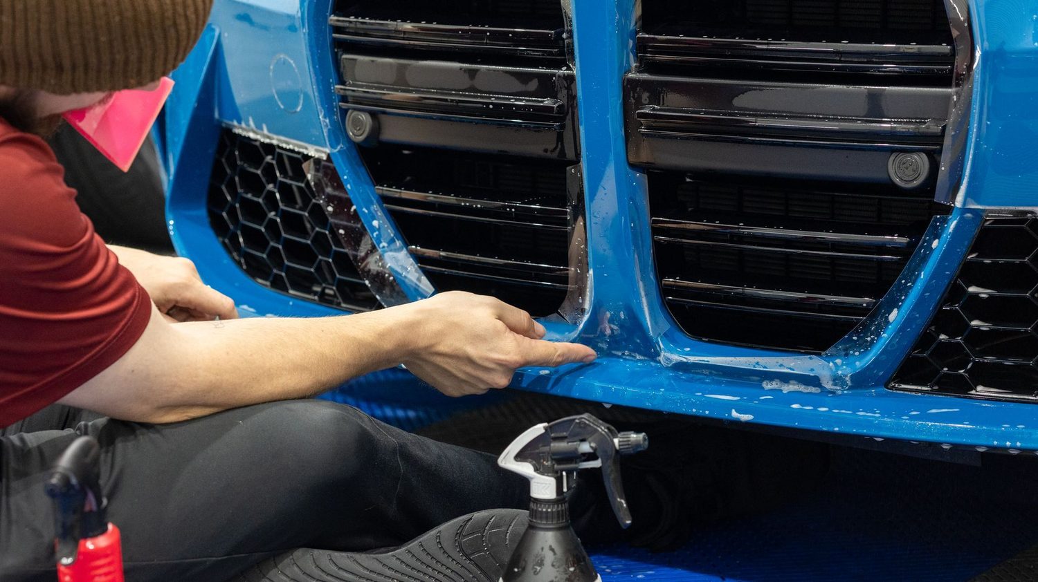 BMW M3 Competition in Laguna Seca Blue: A Closer Look at a Front Bumper PPF Install — Humble Crew Auto Spa, Plano TX