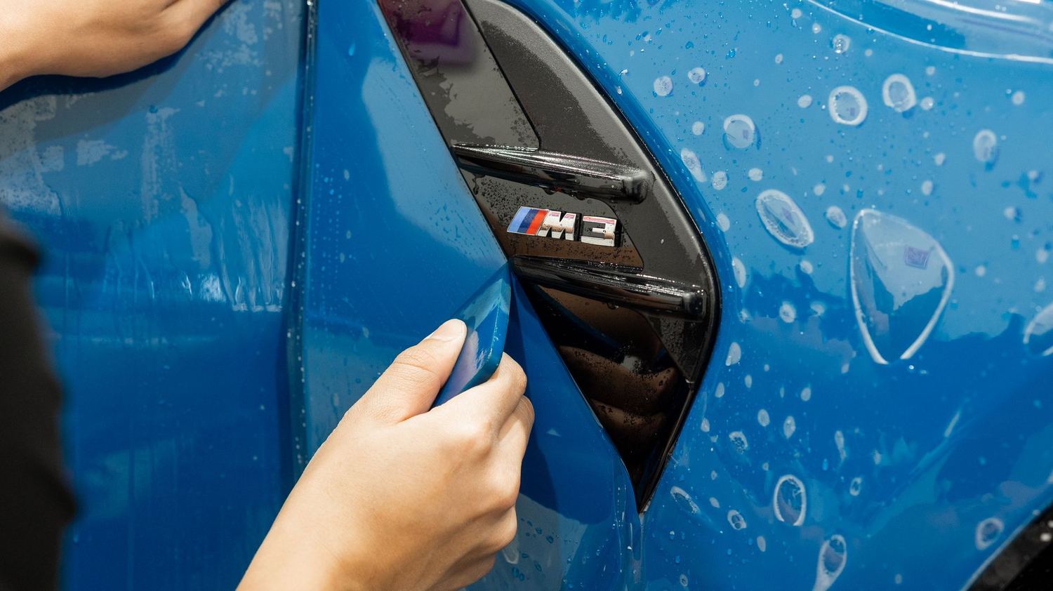Stretch: Guiding the Film Into Valleys Without Distorting It — BMW M3 Competition in Laguna Seca Blue (3 of 3)