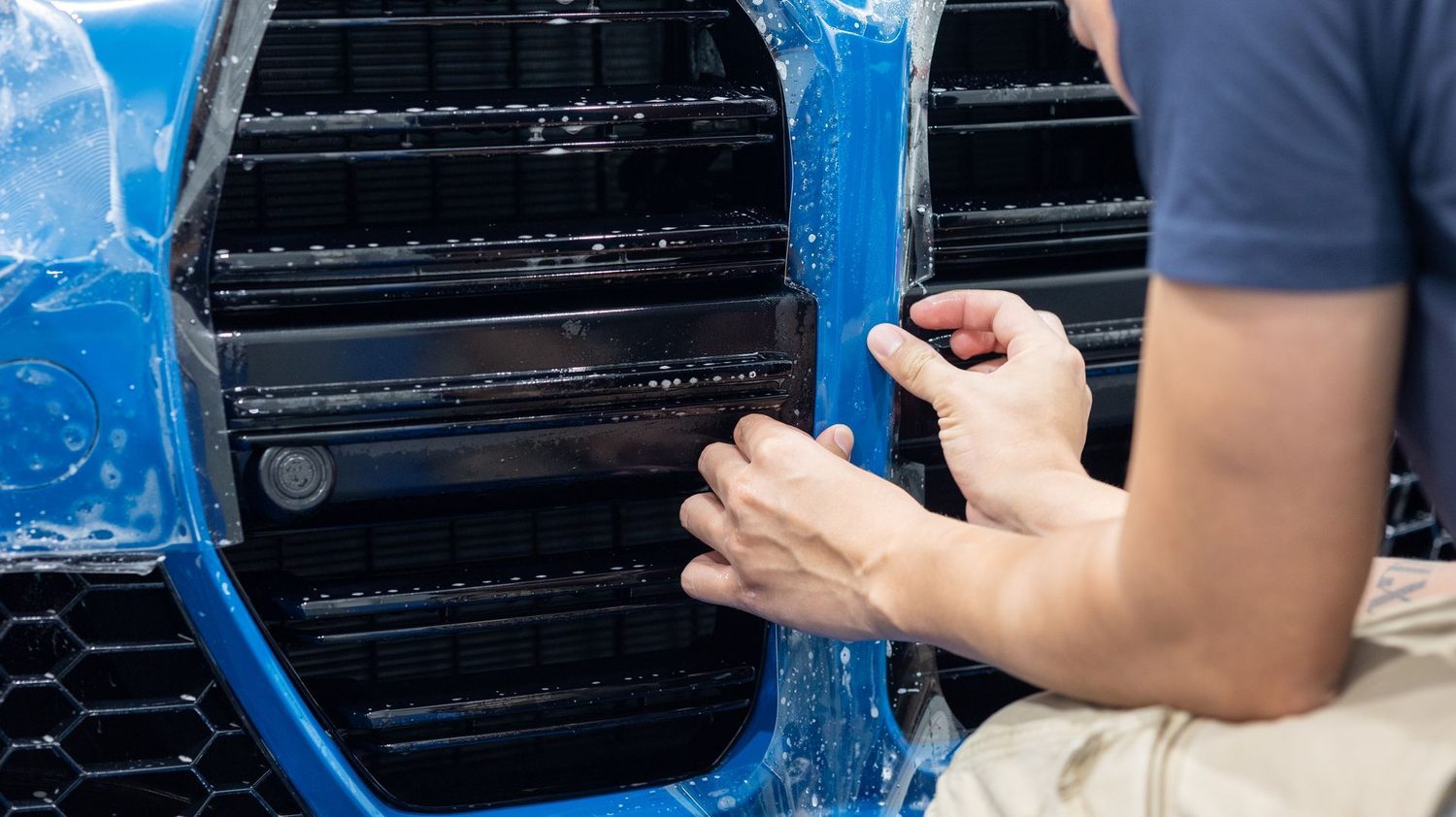 BMW M3 Competition in Laguna Seca Blue: A Closer Look at a Front Bumper PPF Install — Humble Crew Auto Spa, Plano TX
