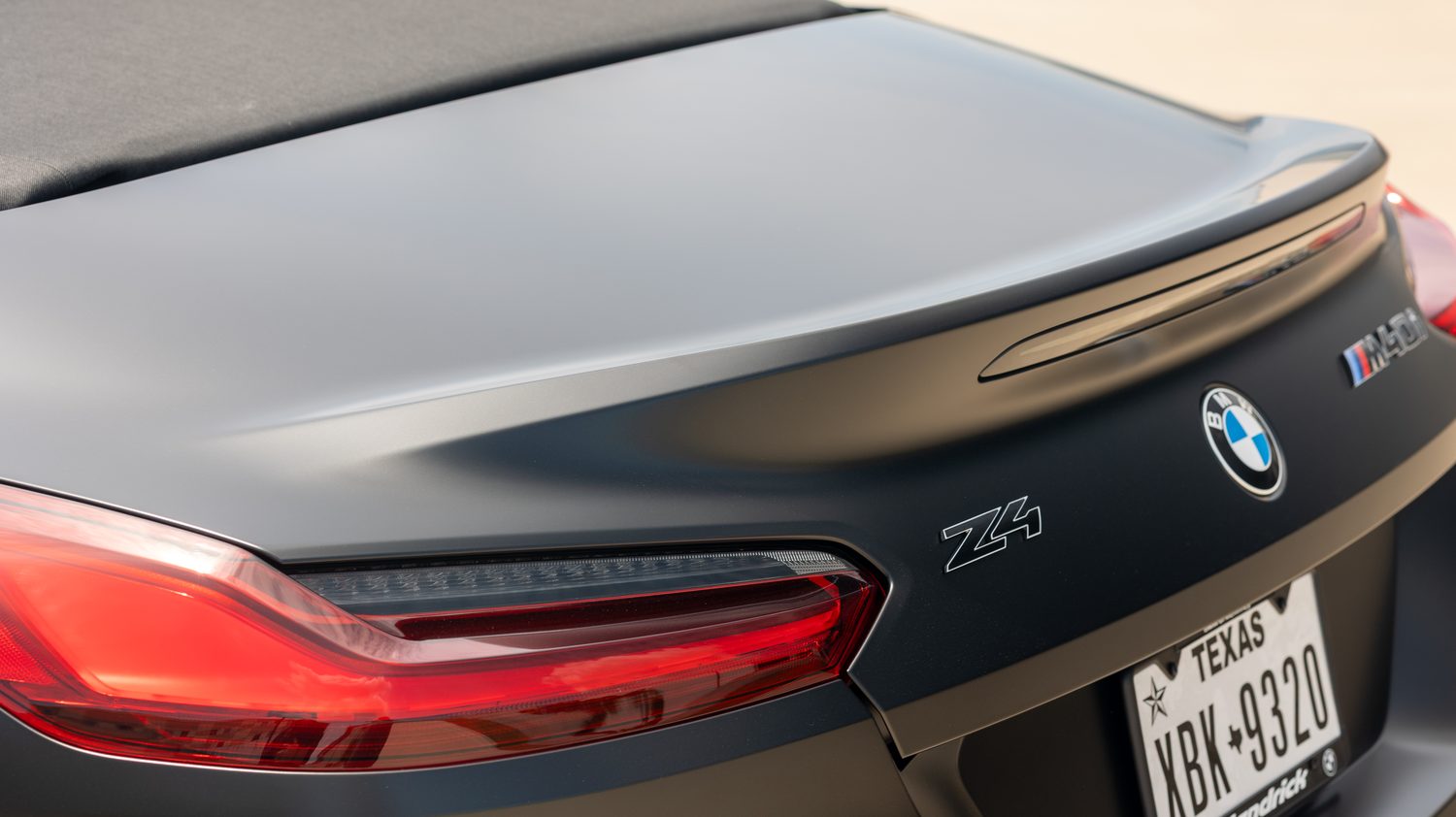 Matte Black BMW Z4 M40i Final Edition — after rear decklid badge