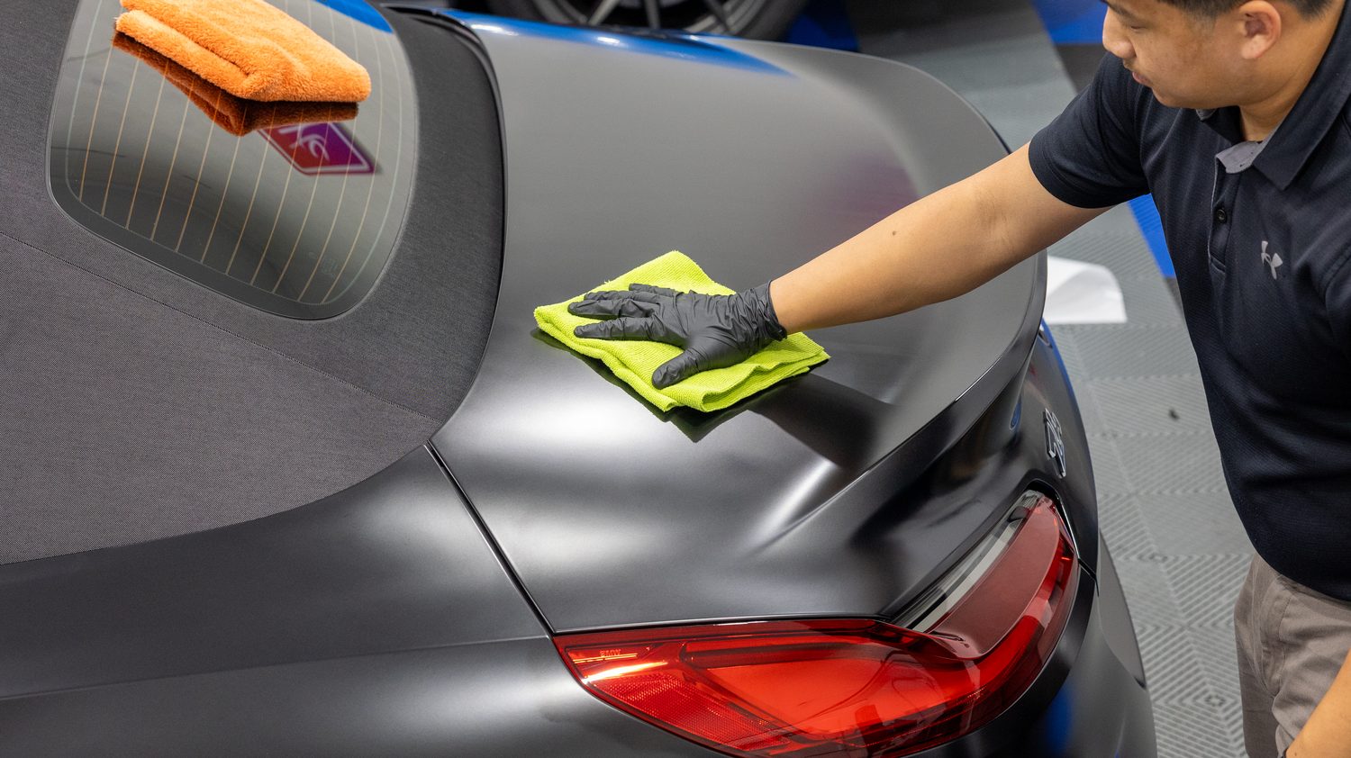 Matte Black BMW Z4 M40i Final Edition — ceramic coating leveling trunk