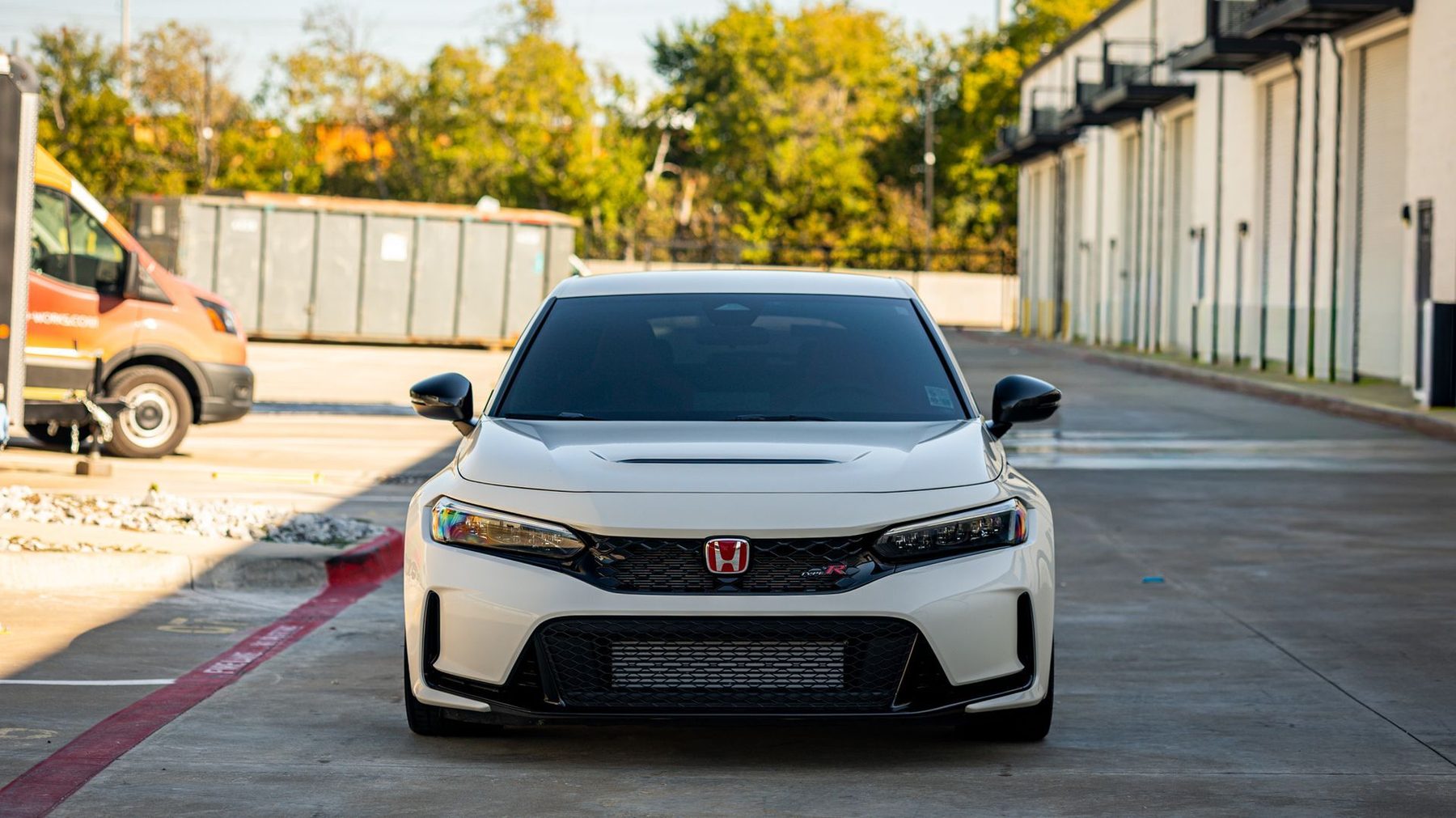 A ceramic-coated Civic Type R in the Humble Crew shop in Plano