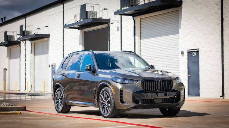 Dravit Gray BMW X5 xDrive50e paint protection film, ceramic coating — front three quarter at Humble Crew Auto Spa, Plano TX