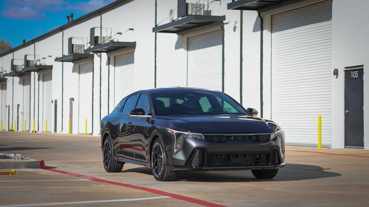 Gray Kia K4 GT-Line paint protection film, ceramic coating — front three quarter at Humble Crew Auto Spa, Plano TX