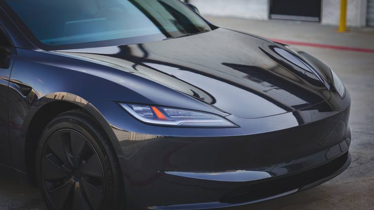 Gray Tesla Model 3 (Refreshed) at Humble Crew Auto Spa, Plano TX