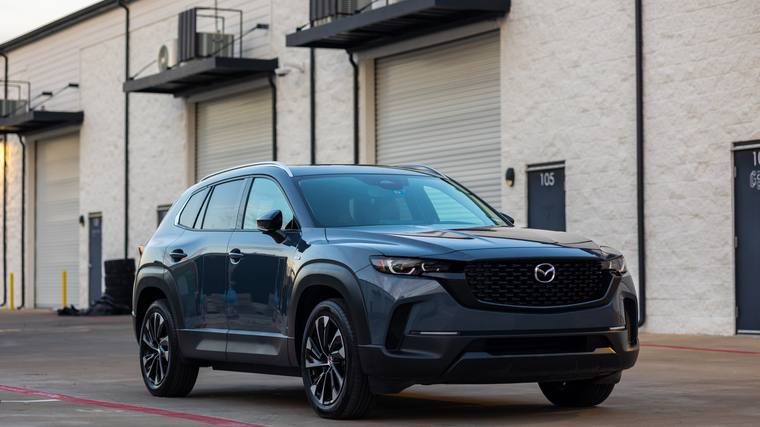 Polymetal Gray Mazda CX-50 paint protection film, ceramic coating — front three quarter at Humble Crew Auto Spa, Plano TX