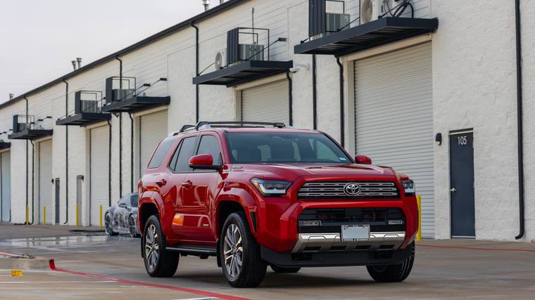 Red Toyota 4Runner Limited paint protection film, ceramic coating — front three quarter at Humble Crew Auto Spa, Plano TX