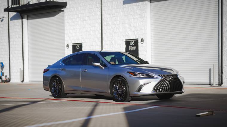 Silver Lexus ES 350 paint protection film, ceramic coating — front three quarter at Humble Crew Auto Spa, Plano TX
