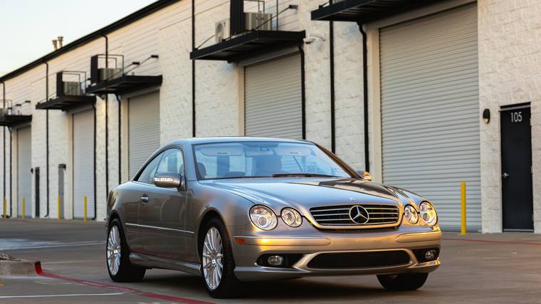 Silver Mercedes-Benz CL 500 ceramic coating — front three quarter at Humble Crew Auto Spa, Plano TX