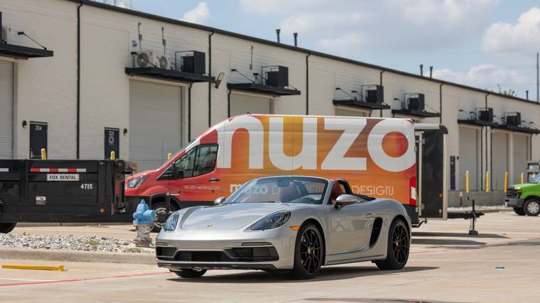 Silver Porsche 718 Boxster GTS 4.0 paint protection film, ceramic coating — front three quarter at Humble Crew Auto Spa, Plano TX