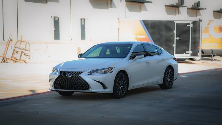 White Lexus ES 350 paint protection film, ceramic coating — front three quarter at Humble Crew Auto Spa, Plano TX