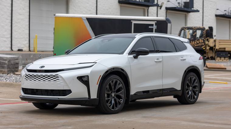White Toyota Crown Signia paint protection film, ceramic coating — front three quarter at Humble Crew Auto Spa, Plano TX