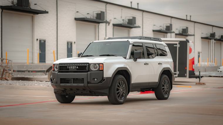 White Toyota Land Cruiser 1958 paint protection film, ceramic coating — front three quarter at Humble Crew Auto Spa, Plano TX