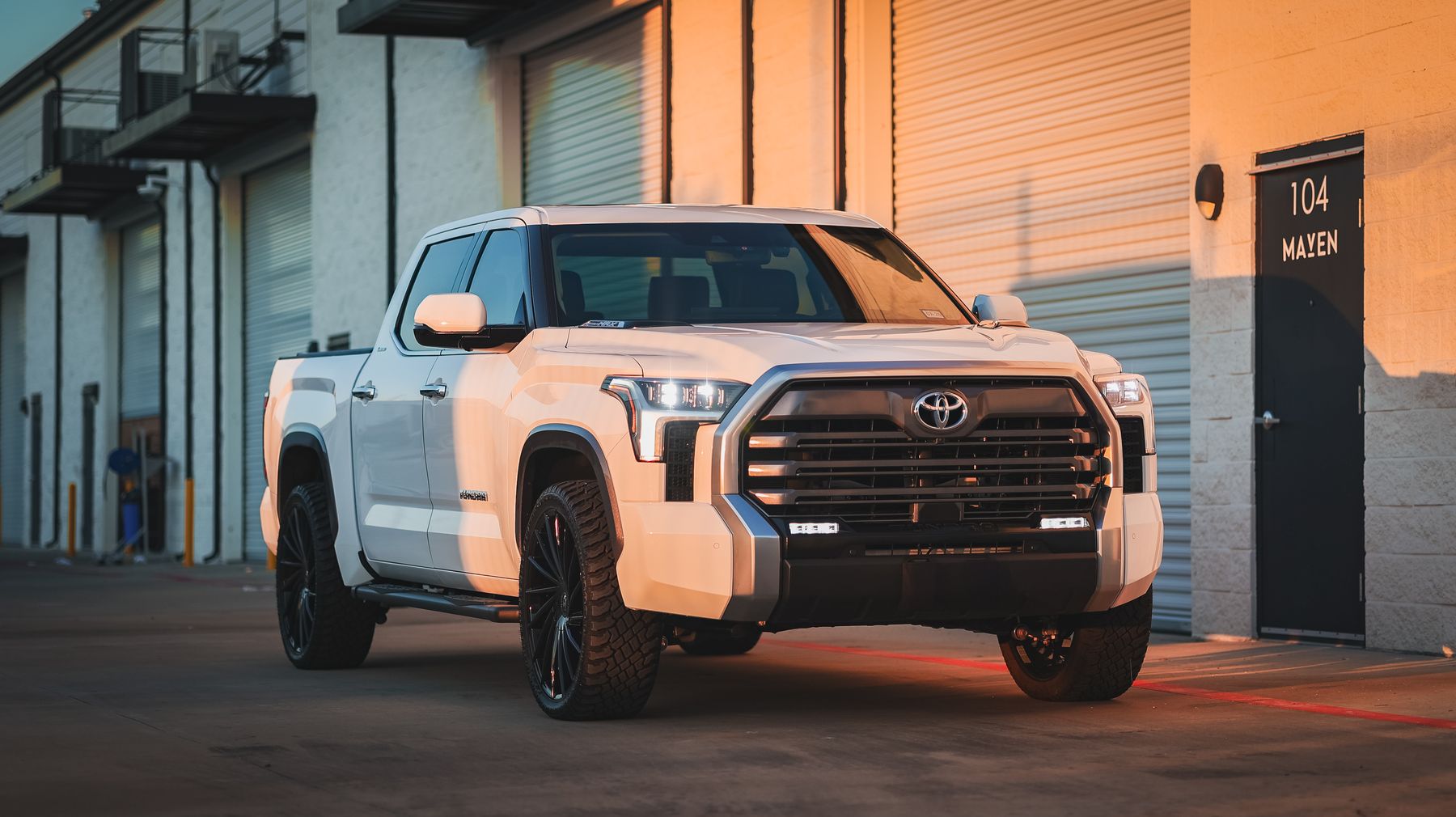 White Toyota Tundra at Humble Crew Auto Spa in Plano, TX