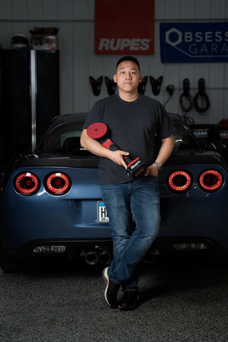 Jesse Xiong, founder of Humble Crew Auto Spa, in the Plano shop