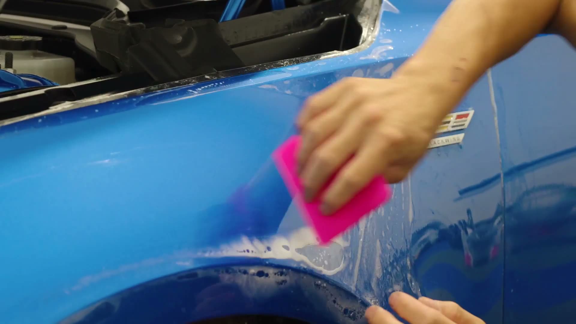 Self-healing paint protection film closing up fine scratches under heat